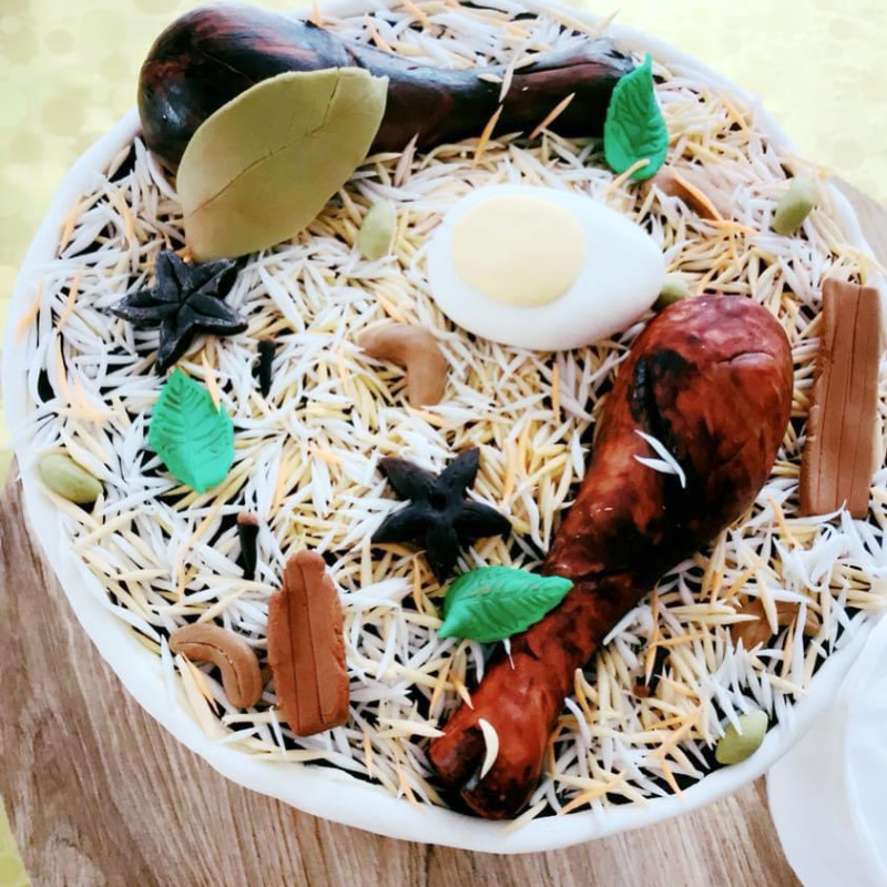 Novelty Biriyani Themed Cake-Custom Cake Design