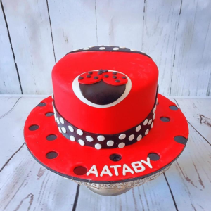 Lady Bug Cake (Fondant Covered Cake Decorated in Lady Bug Theme)