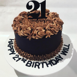 Chocolate Cake Layered with Chocolate-Buttercream Cake