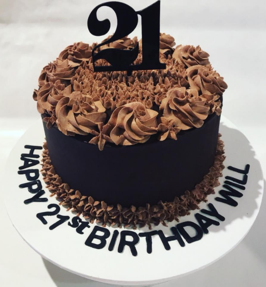 Chocolate Cake Layered with Chocolate-Buttercream Cake