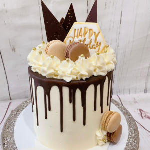 Buttercream with Chocolate Drip on Top-Butter Cream Cake