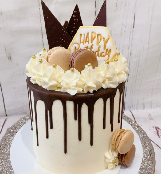 Buttercream with Chocolate Drip on Top-Butter Cream Cake